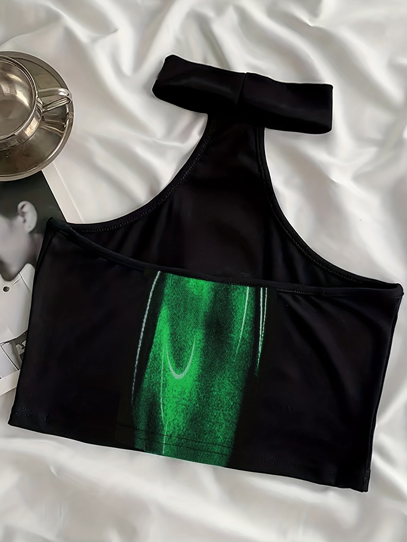 Y2K Halter Neck Graphic Print Top