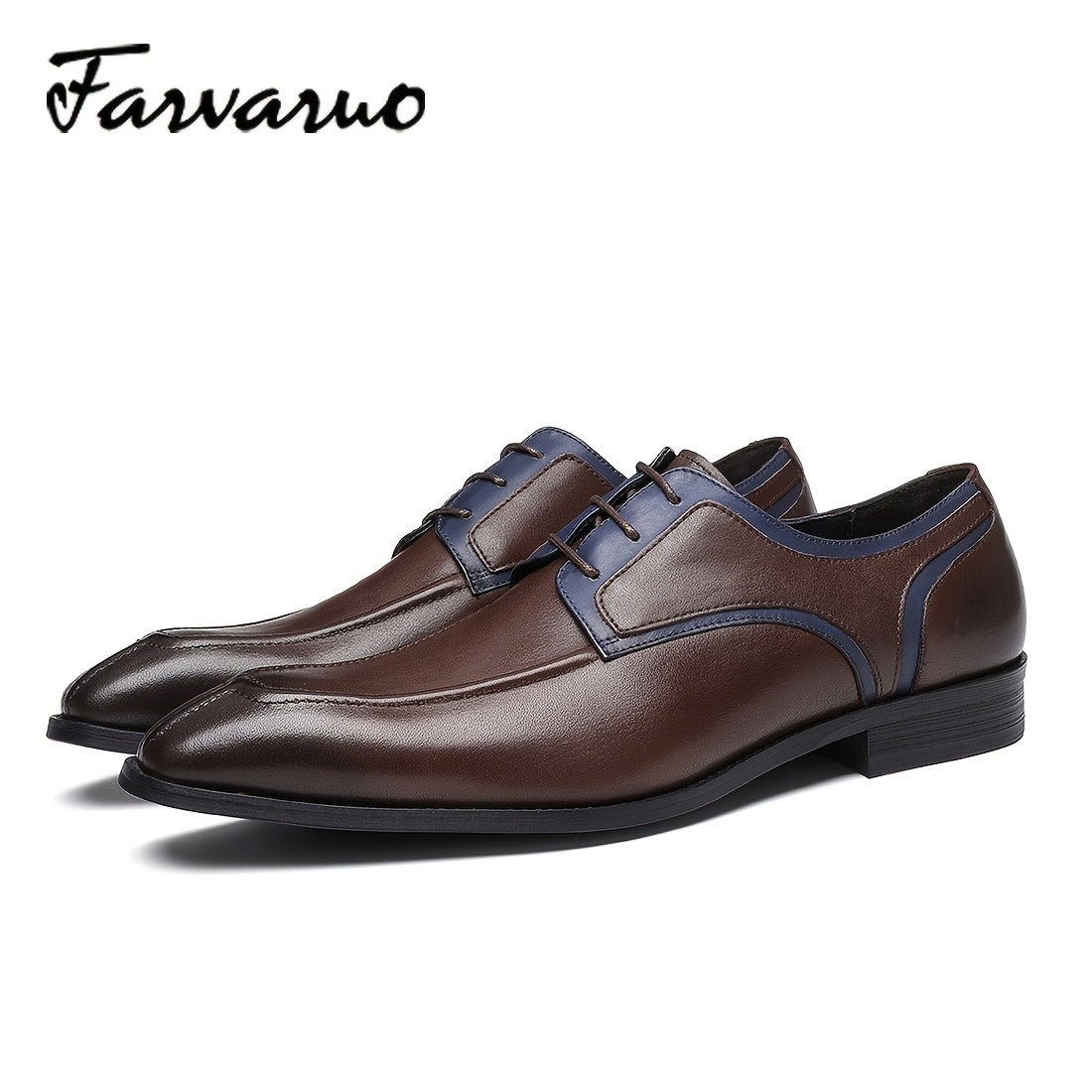 FARWARWO Men's Pointed Toe Leather Formal Dress Shoes