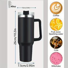 Custom Engraved 40oz Stainless Steel Tumbler with Lid and Handle