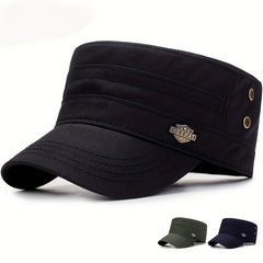 Iron Label Flat Top Hat Shield Label Hat