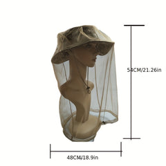 Mesh Fishing Hat Mosquito Head Net Hat Bucket Hat Outdoor Sun Hat