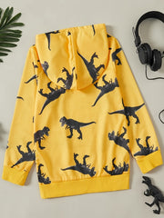 Boys Dinosaur Print Hoodie for Autumn & Spring