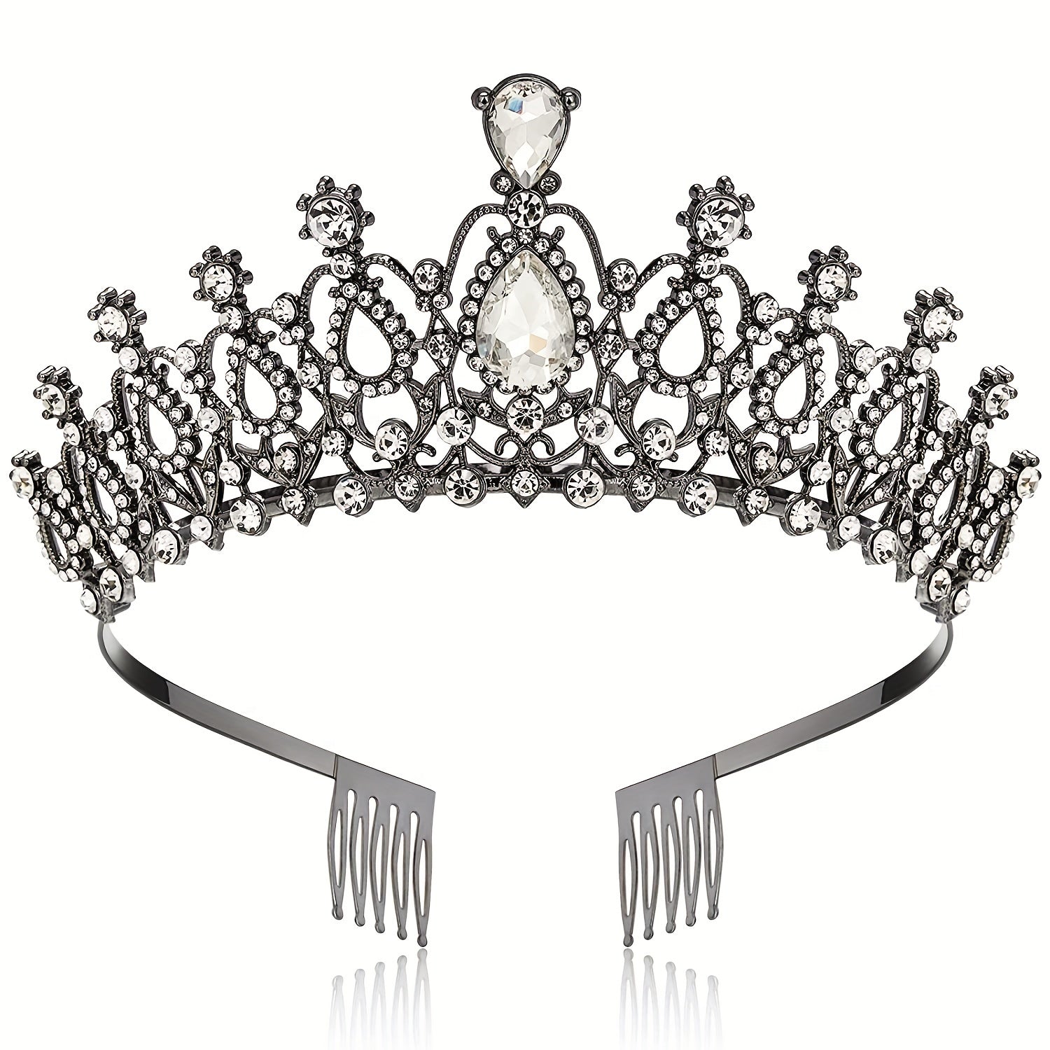 Crystal Rhinestone Bridal Wedding Prom Headband With Comb