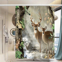 Waterproof Deer Shower Curtain Soft & Durable Bathroom Decor
