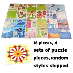 16pcs 3D Paper Puzzle Games for Kids - Educational Farm Castle Ocean Clown
