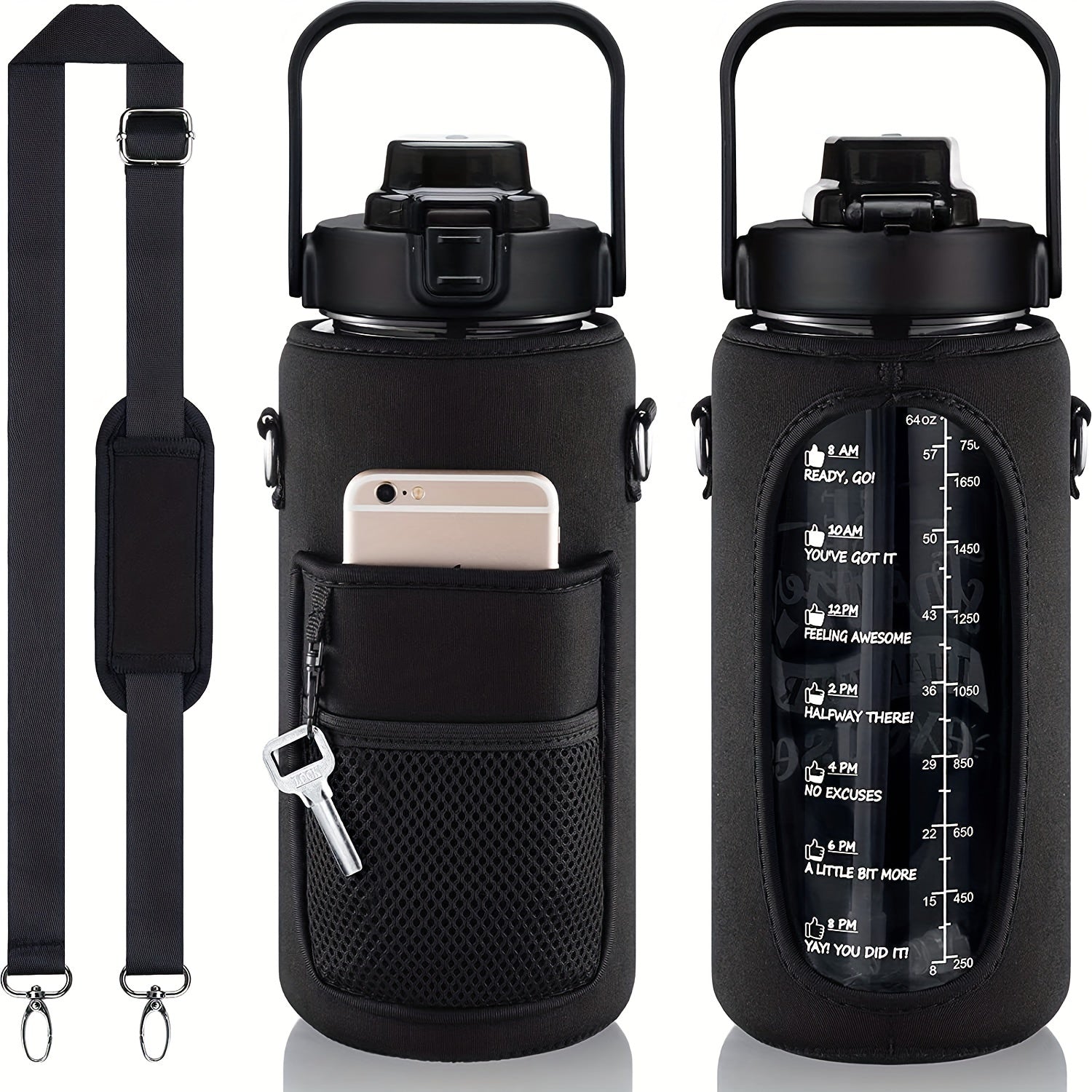 Portable Water Bottle Leakproof Sports Cup With Storage Bag
