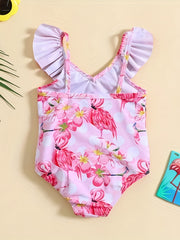 Flamingo Print Swimsuit for Girls
