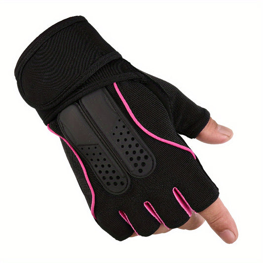 Outdoor Cycling Half Finger Gloves with Extended Wrist Protection