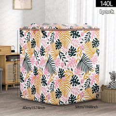 Pattern Storage Box Zipper Dustproof Organizer Foldable Clothes Container