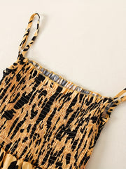Leopard Print Long Dress for Mom and Me Parent Child Outfit