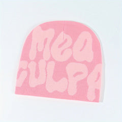 Woolen Knitted Hat Letter Jacquard Hat For Men And Women