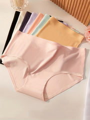 5pcs Seamless Solid Briefs Stretchy Intimates Panties