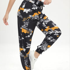 Drawstring Elastic Waist Casual Sports Pants Loose Fit Jogging Pants