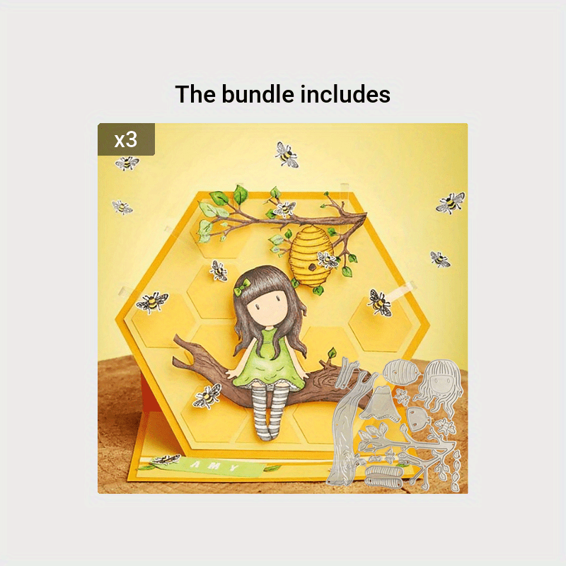 Bee Girl Metal Cutting Dies Stencil DIY Scrapbooking Craft
