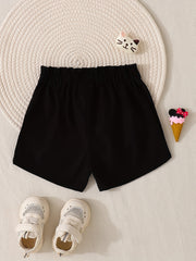 Toddler Girls Ice Cream Cat Graphic Elastic Waist Casual Sports Track Shorts