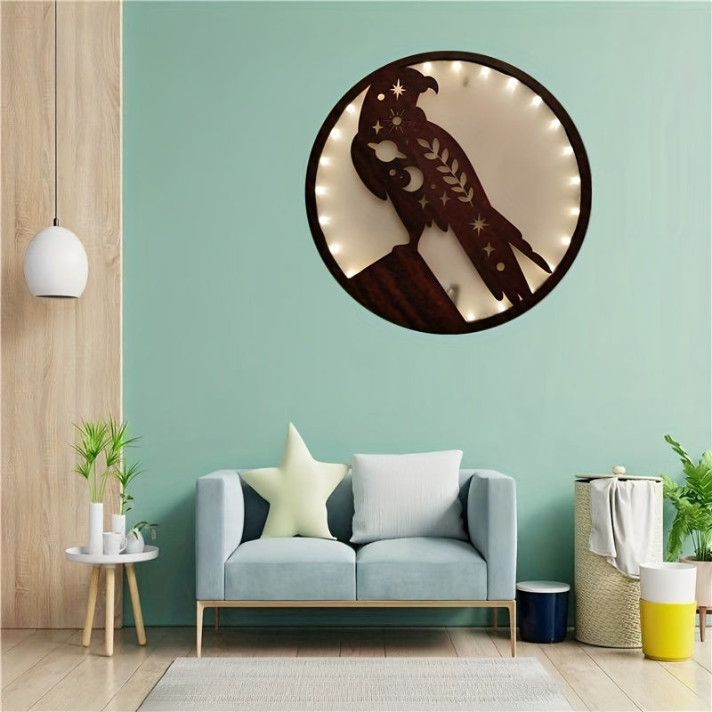 LED Wooden Hanging Sign Retro Holiday Decoration Wall Sticker Pendant