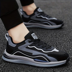 Men's Lace up Sneakers Comfortable Walking Shoes with Extra Grip