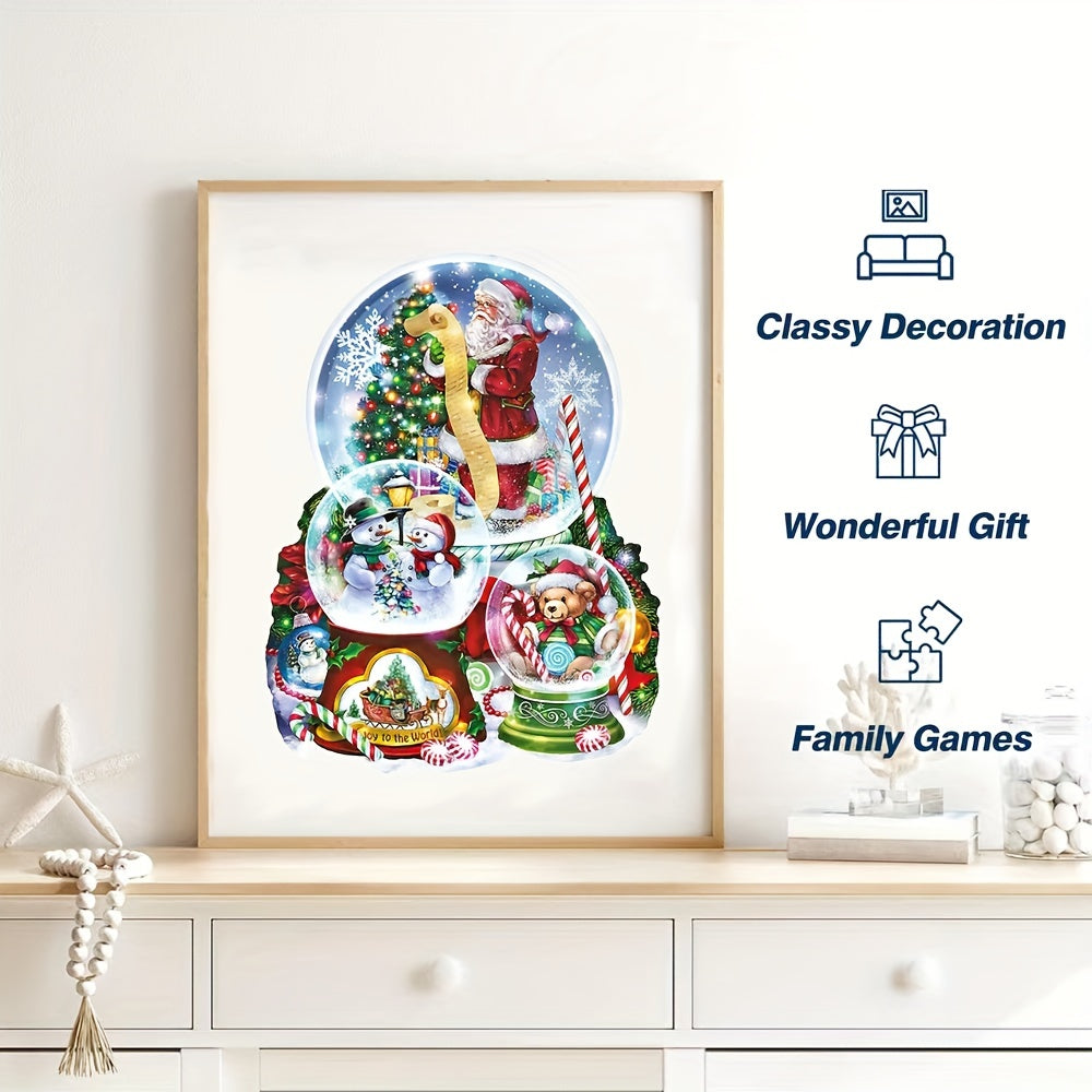 Christmas Theme Wooden Puzzle Animal Shaped Wooden Toys Santa Snowman