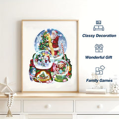 Christmas Theme Wooden Puzzle Animal Shaped Wooden Toys Santa Snowman