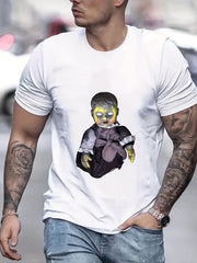 Men's Creepy Doll Graphic Crew Neck T-shirt