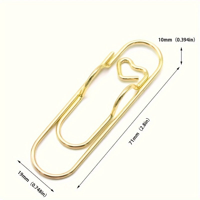 10pcs Metal Love Pen Clip Portable Functional Bookmark