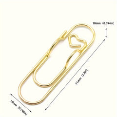 10pcs Metal Love Pen Clip Portable Functional Bookmark