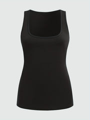 Solid Square Neck Tank Top Summer Women's Clothing