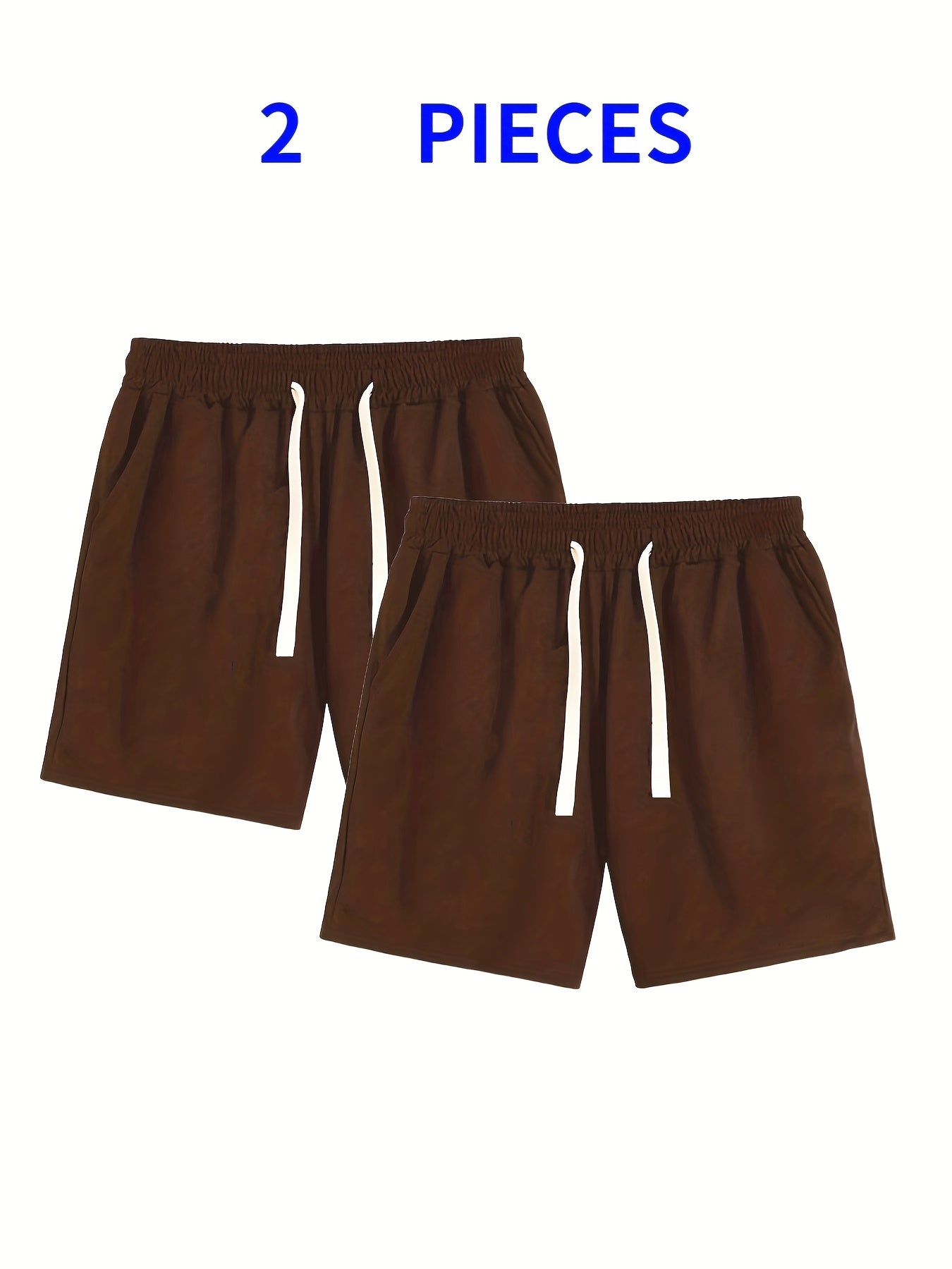 2pcs Men's Drawstring Summer Shorts