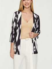 Tie Dye 3/4 Sleeve Cardigan Open Front Versatile Outerwear