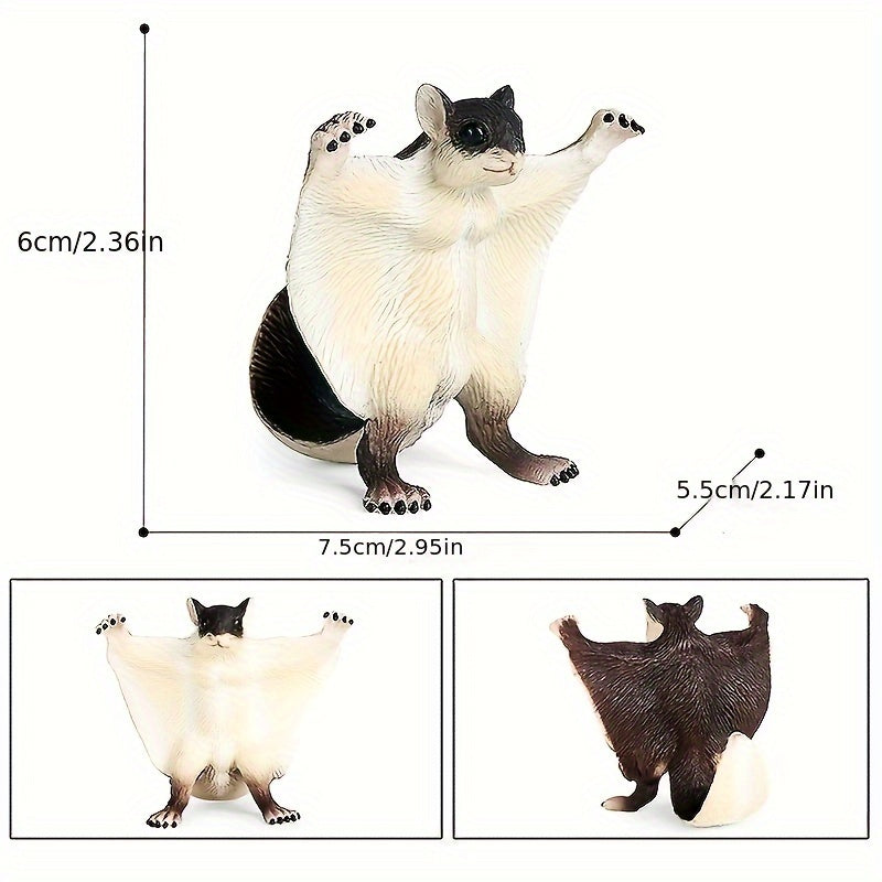 Flying Squirrel Toy Figure Collectible Cognition Plastic Wild Animal Simulation