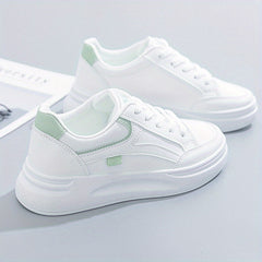 Women's Platform Skate Shoes Lace Up Low Top Outdoor Walking Shoes