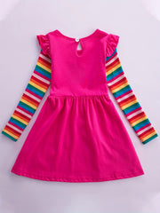 Girls Rainbow Unicorn Dress with Pockets