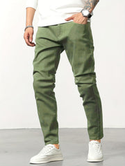 Mens Straight Leg Jeans Street Style Denim Pants