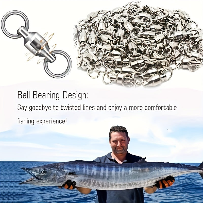 3pcs Quick Connect Fishing Tool High Strength Swivel Ball Bearing Swivel
