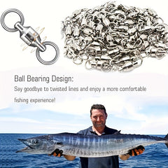 3pcs Quick Connect Fishing Tool High Strength Swivel Ball Bearing Swivel