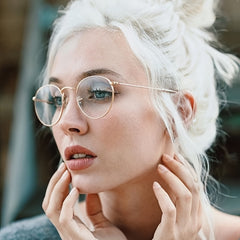 Round Frame Light Blocking Glasses for Women Unisex