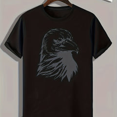 Eagle Pattern Print Men's Sports Tee for Fitness Activities