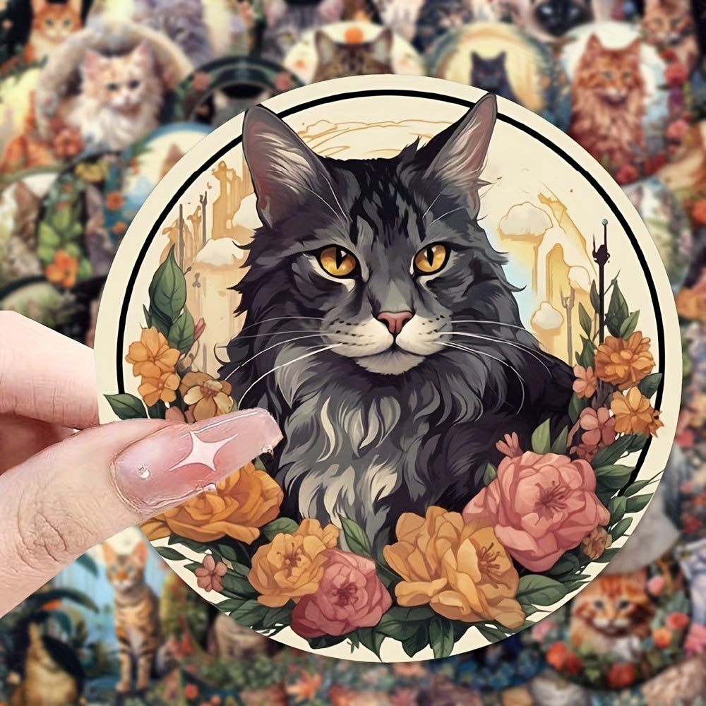 50pcs Kitten Seal Series Graffiti Stickers Waterproof DIY Sticker Pack