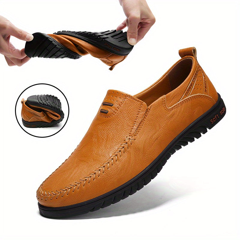Men's Comfy Moc Toe Loafers Non-Slip Shoes