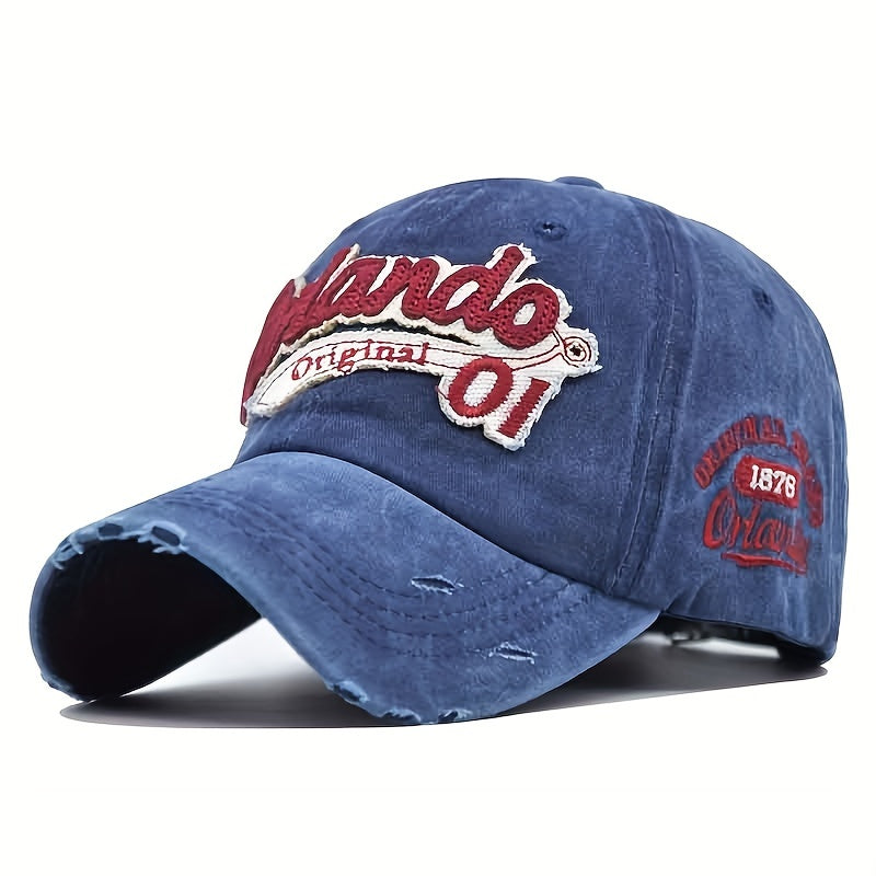Vintage Baseball Cap 3D Embroidered Alphabet Men Women Duck Cap