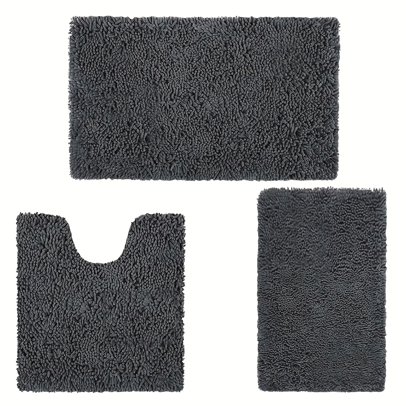 3pcs Non slip Floor Mat Plush Indoor Mat Bathroom Mat Bathroom Floor Mat