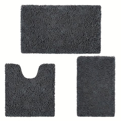 3pcs Non slip Floor Mat Plush Indoor Mat Bathroom Mat Bathroom Floor Mat