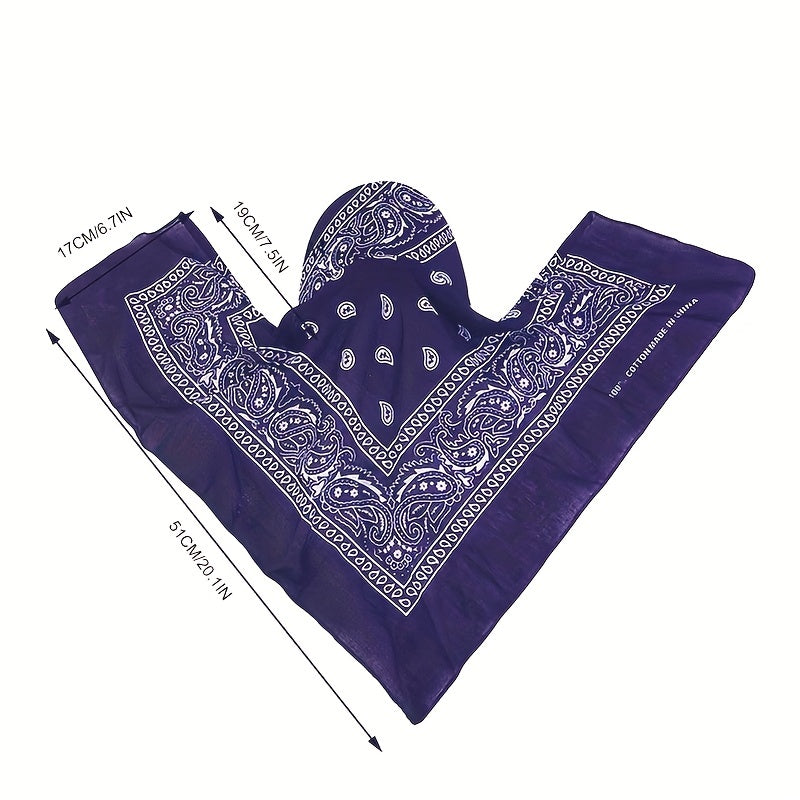 Paisley Print Head Scarf Hat Bandana Cap Vintage Turban Outdoor Sun Hat