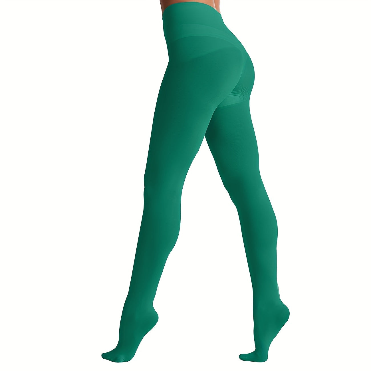 Opaque Slim Tights High Waist Elastic Footed Pantyhose Women's Stockings