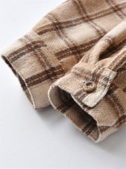 Boys Plaid Hooded Shirts for Autumn/Winter