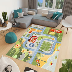Kids Car Rug Playmat Educational Traffic Carpet Play Rug 100x37in