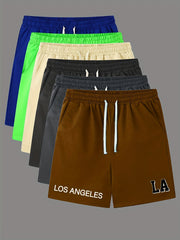 Comfy Men's Casual Drawstring Shorts for Summer Basketball Fitness