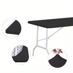 6pcs Polyester Elastic Table Cover Washable Table Cloth