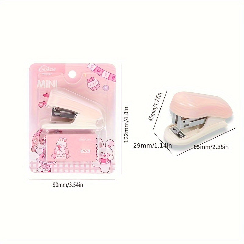 1PC Cartoon Mini Acrylic Stapler Portable Multifunctional Stapler