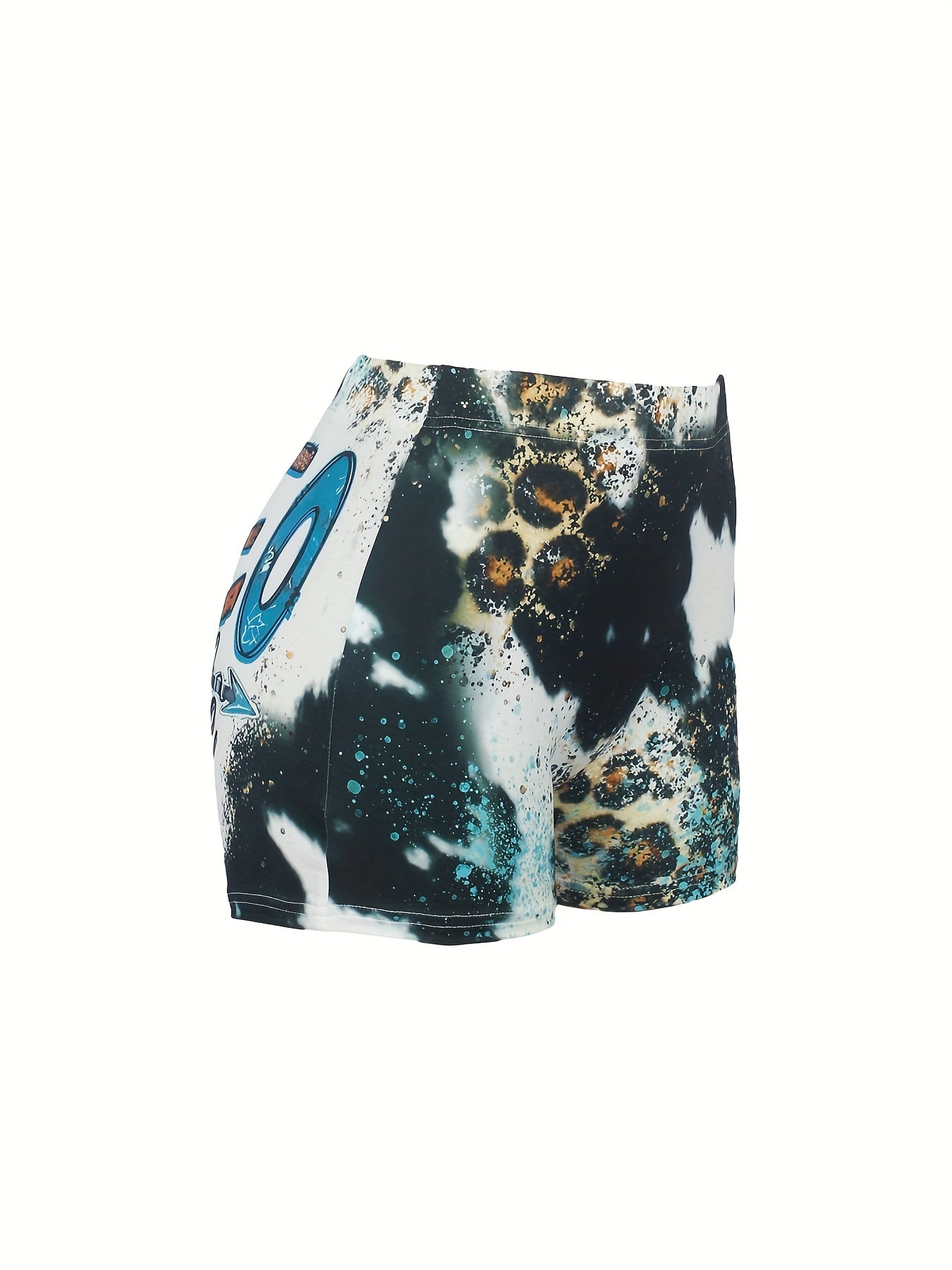Rodeo Life Print Skinny Shorts for Women